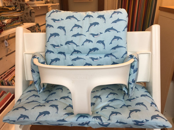 TrippTrapp Sitzkissen Bezug abwaschbar Delfin blau