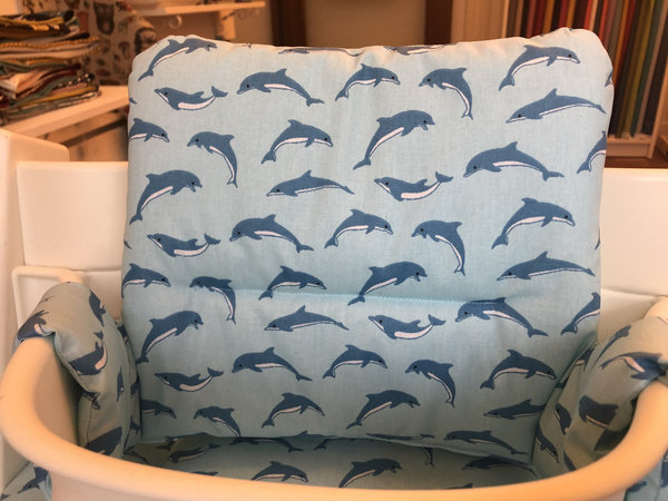 TrippTrapp Sitzkissen Bezug abwaschbar Delfin blau