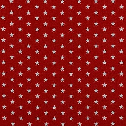 Stoff Baumwolle Webware Sterne rot