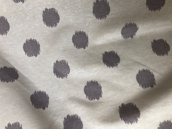 Stoff Baumwolle Weiß grau Punkte