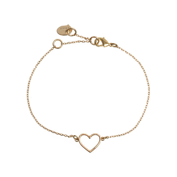 Heart Outlined Bracelet Gold
