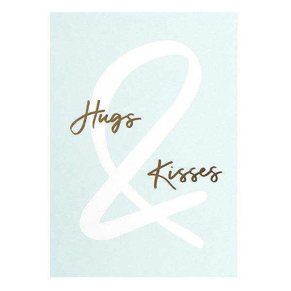 Hugs & Kisses Laminated Postcard