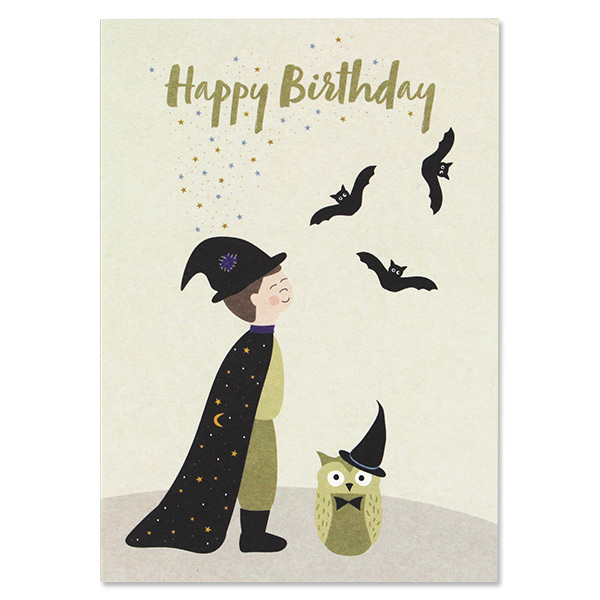 Postkarte Magier Happy Birthday